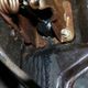 The leaky clutch master cylinder left my shoes covered in brake fluid.